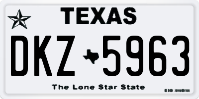 TX license plate DKZ5963