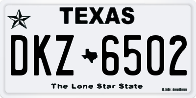 TX license plate DKZ6502
