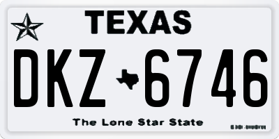 TX license plate DKZ6746
