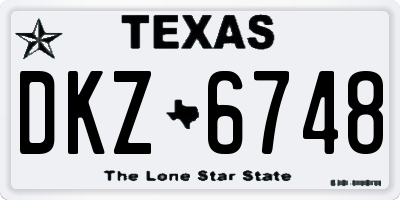 TX license plate DKZ6748