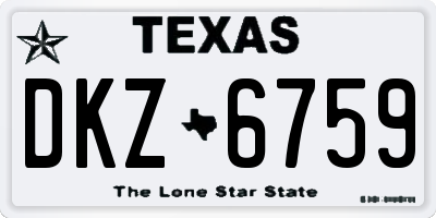 TX license plate DKZ6759