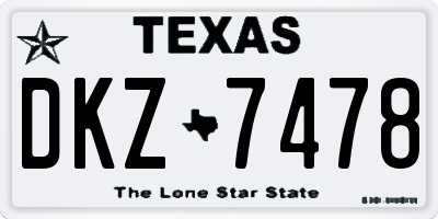 TX license plate DKZ7478