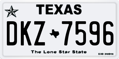 TX license plate DKZ7596