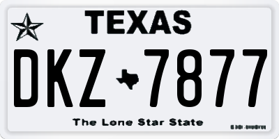 TX license plate DKZ7877