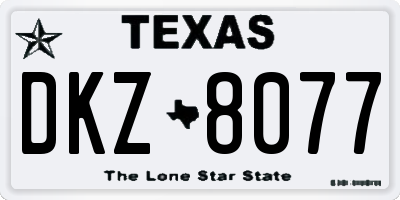 TX license plate DKZ8077