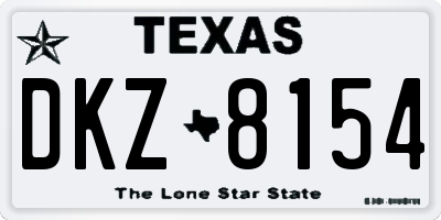 TX license plate DKZ8154