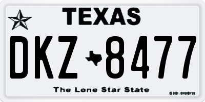 TX license plate DKZ8477