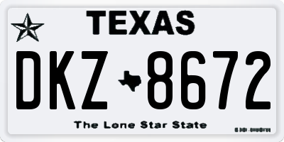 TX license plate DKZ8672