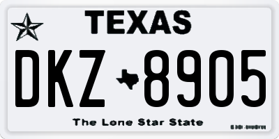 TX license plate DKZ8905