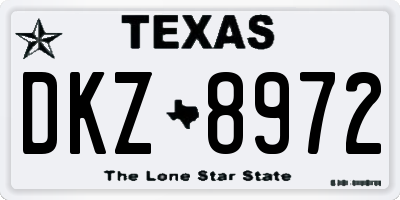 TX license plate DKZ8972