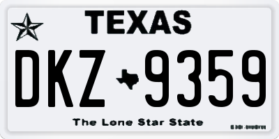 TX license plate DKZ9359