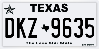 TX license plate DKZ9635