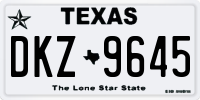 TX license plate DKZ9645