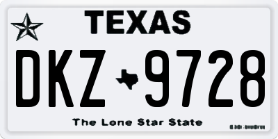 TX license plate DKZ9728