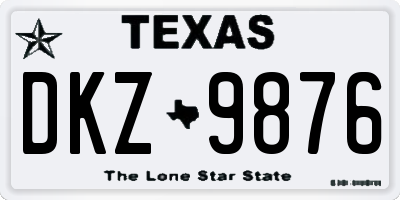 TX license plate DKZ9876