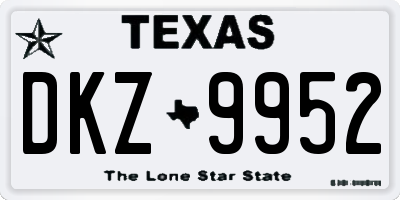 TX license plate DKZ9952