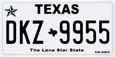 TX license plate DKZ9955