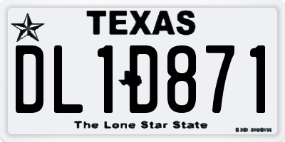 TX license plate DL1D871