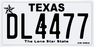 TX license plate DL4477