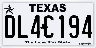 TX license plate DL4C194