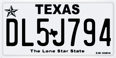 TX license plate DL5J794