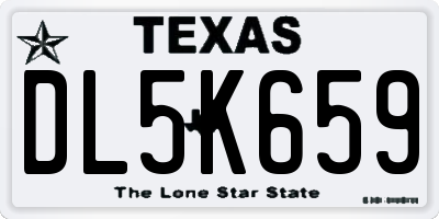 TX license plate DL5K659