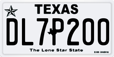 TX license plate DL7P200