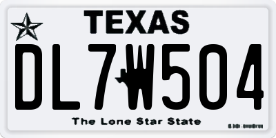 TX license plate DL7W504