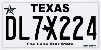 TX license plate DL7X224