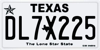 TX license plate DL7X225