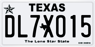 TX license plate DL7XO15