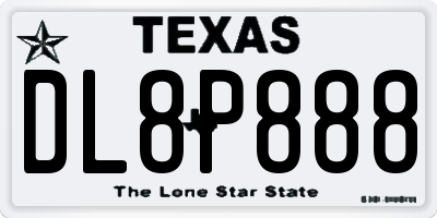 TX license plate DL8P888