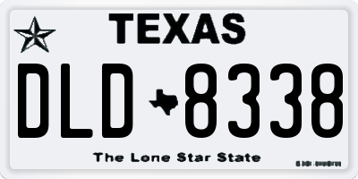 TX license plate DLD8338