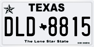 TX license plate DLD8815