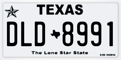 TX license plate DLD8991
