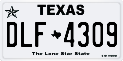 TX license plate DLF4309