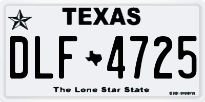 TX license plate DLF4725