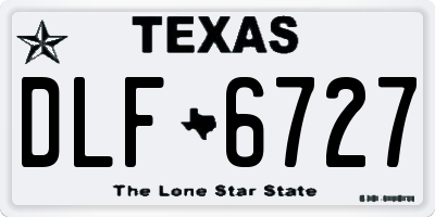 TX license plate DLF6727