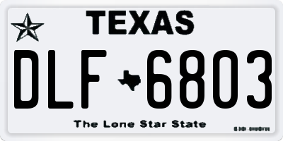 TX license plate DLF6803