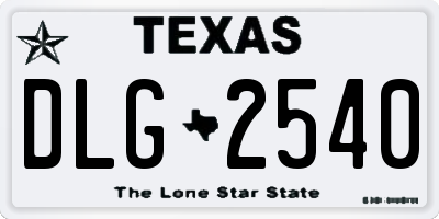 TX license plate DLG2540