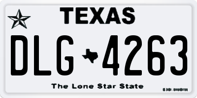 TX license plate DLG4263