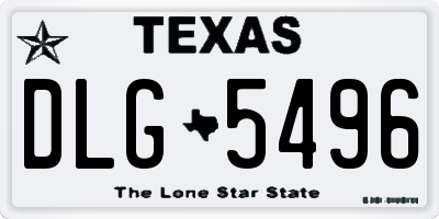 TX license plate DLG5496