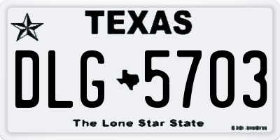 TX license plate DLG5703