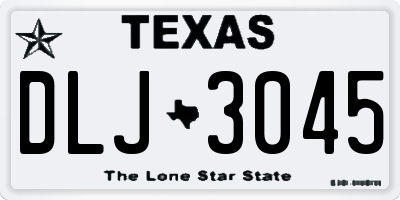 TX license plate DLJ3045