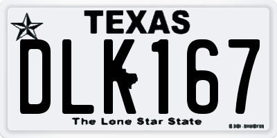 TX license plate DLK167