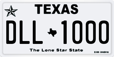 TX license plate DLL1000