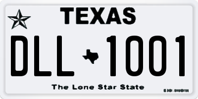 TX license plate DLL1001