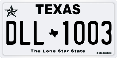TX license plate DLL1003