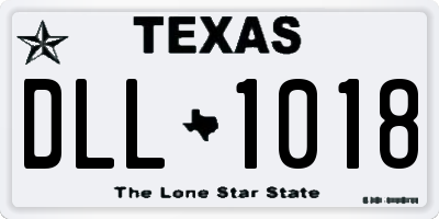 TX license plate DLL1018