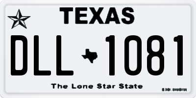 TX license plate DLL1081